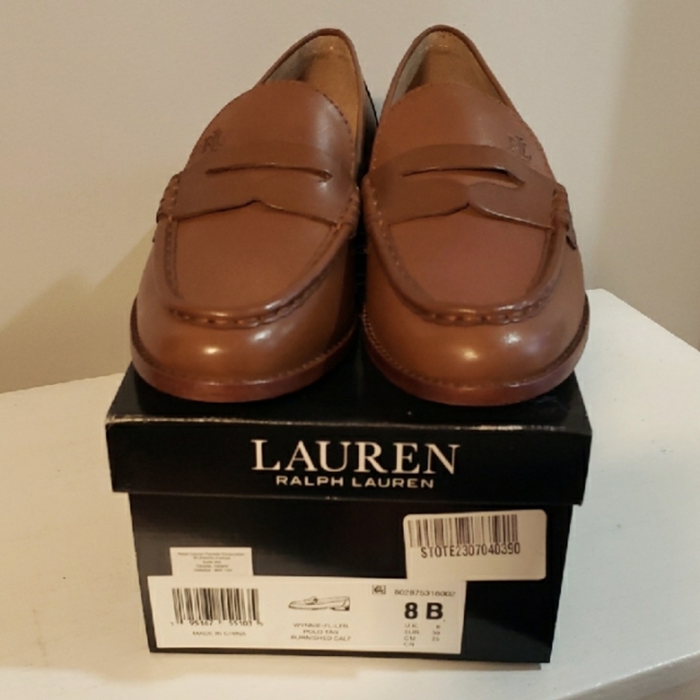NWT Ralph Lauren LADIES Tan Leather Shoes